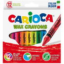 Articole pentru scoala Creioane cerate, rotunde, lavabile, D- 8mm, 12 culori/cutie, CARIOCA Wax Crayons