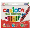 Articole pentru scoala Creioane cerate, rotunde, lavabile, D-12mm, 12 culori/cutie, CARIOCA Wax Crayon Maxi