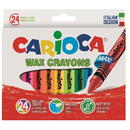 Articole pentru scoala Creioane cerate, rotunde, lavabile, D-12mm, 24 culori/cutie, CARIOCA Wax Crayon Maxi