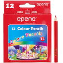Articole pentru scoala Creioane colorate, 1/2, corp hexagonal, 12 culori/cutie, EPENE