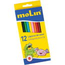 Articole pentru scoala Creioane colorate, corp hexagonal, 12 culori/set, MOLIN Color Plus