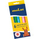 Articole pentru scoala Creioane colorate, 1/2, 6 culori/set, MOLIN Color Plus
