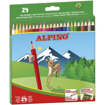 Articole pentru scoala Creioane colorate, cutie carton, 24 culori/set, ALPINO