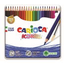 Articole pentru scoala Creioane colorate CARIOCA Acquarell, hexagonale, 24 culori/cutie - cutie metalica