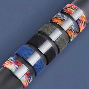 Hurtel Strap Fabric Watch Band Ultra / 8/7/6 / SE / 5/4/3/2 (49mm / 45mm / 44mm / 42mm) Braided Fabric Strap Watch Bracelet Black and White