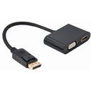 Gembird A-DPM-HDMIFVGAF-01 DisplayPort male to HDMI female + VGA female adapter cable, black