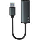 SAVIO Adapter USB-A 3.1 Gen.1 (M) to RJ-45 Gigabit Ethernet (F), 1000 Mbps, AK-55, grey