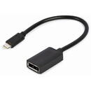 Gembird A-CM-DPF-02 USB-C to DisplayPort adapter cable, 4K 60 Hz, 15cm, black