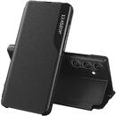 Husa Hurtel Eco Leather View Case cover for Samsung Galaxy A54 5G with a flip stand black