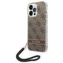 Husa Guess GUOHCP14LH4STW iPhone 14 Pro 6.1 &quot;brown / brown hardcase 4G Print Strap