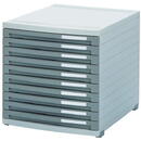 Accesorii birotica Suport plastic modular cu 10 sertare pentru documente, HAN Contur - gri deschis/gri inchis
