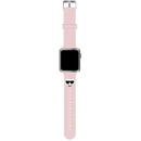 Husa Karl Lagerfeld KLAWLSLCP Apple Watch Strap 42/44 / 45mm pink / pink strap Silicone Choupette Heads
