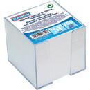 Accesorii birotica Cub hartie cu suport plastic, 92x92x82mm, DONAU - hartie culoare alba