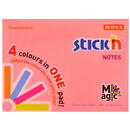 Accesorii birotica Stick'n Magic notes autoadeziv 76 x 101 mm, 100 file, Stick"n Magic Notes - 4 culori neon
