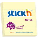 Accesorii birotica Stick'n Notes autoadeziv extra-sticky liniate 101 x 101mm, 90 file, Stick"n - galben pastel