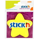 Accesorii birotica Stick'n Notes autoadeziv Die-Cut, 70 x 70 mm, 50 file, Stick"n - stea - galben pastel