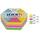 Accesorii birotica Stick'n Notes autoadeziv Die-Cut - hexagon, 61 x 70 mm, 250 file, Stick"n - 5 culori fluorescente