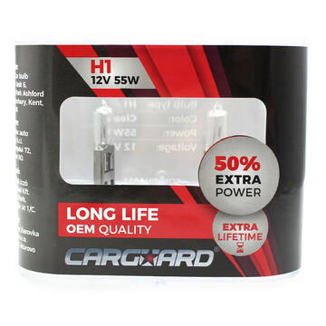 Carguard Set de 2 becuri Halogen H1 - 55W + 90% intensitate