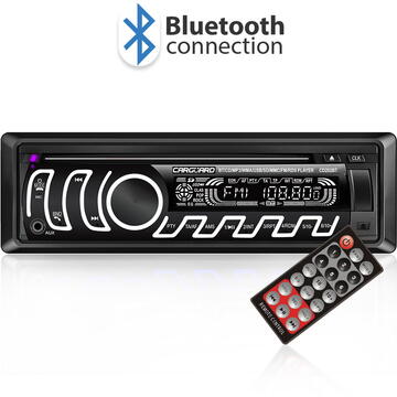 Sistem auto Carguard CD MP3 player auto cu BLUETOOTH, butoane in 7 culori diferite, FM, USB card SD, AUX IN