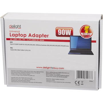 Delight Alimentator laptop Universal19V/4,72A 5,5/2,5mm