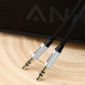 Accesorii Audio Hi-Fi Baseus Cablu audio 3,5 mm mini Jack AUX, 1m, Negru/Argintiu