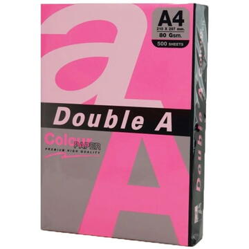 DOUBLE-A Hartie color pentru copiator A4, 75g/mp, 25coli/top, Double A - roz neon