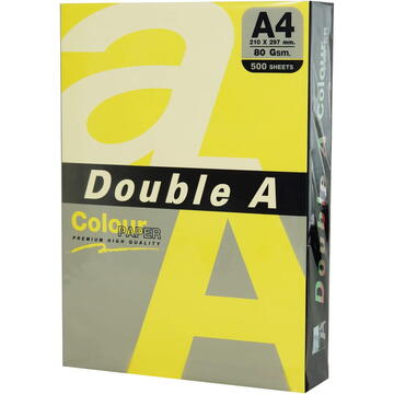 DOUBLE-A Hartie color pentru copiator A4, 75g/mp, 100coli/top, Double A - galben neon