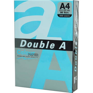 DOUBLE-A Hartie color pentru copiator A4, 80g/mp, 100coli/top, Double A - albastru intens