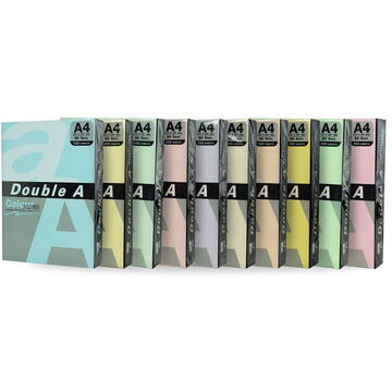 DOUBLE-A Hartie color pentru copiator A4, 80g/mp, 100coli/top, Double A - 5 culori pastel asortate