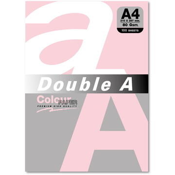 DOUBLE-A Hartie color pentru copiator A4, 80g/mp, 100coli/top, Double A - pastel pink