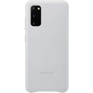 Husa Samsung Galaxy S20 (G980) - Capac protectie spate Leather Cover - Gri deschis