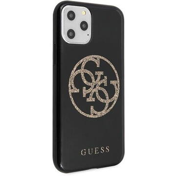 Husa Husa Capac Spate Glitter 4G Circle Logo Guess Negru APPLE iPhone 11 Pro Max