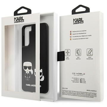 Husa Karl Lagerfeld Husa Ikonik Karl &amp; Choupette Samsung Galaxy S21 Plus G996 Negru