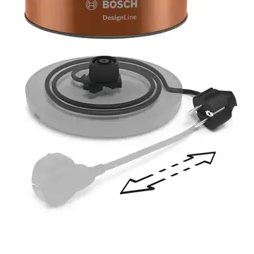 Fierbator Bosch TWK4P439 Kettle, Electric, Power 2400 W, Capacity 1.7 L, Stainless steel, Copper