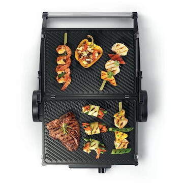 Bosch TCG4104 Contact Grill, Grilling plates with non-stick coating, Power 2000W, Red
