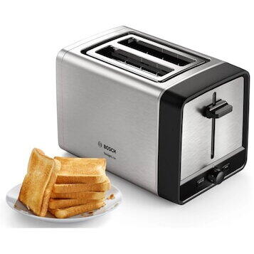 Prajitor de paine Bosch TAT5P420 DesignLine Toaster, 970 W, 2 slots, Stainless steel