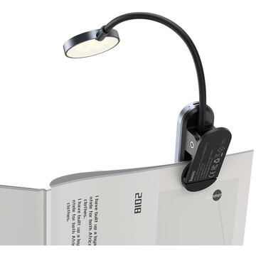 Baseus Lampa de Birou Mini Clip Dark Grey, 5V, 3A, 400 mAh