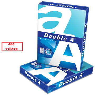 DOUBLE-A Hartie alba pentru copiator A4, 80g/mp, 400coli/top, 5 topuri/cutie, clasa A, Double A Premium