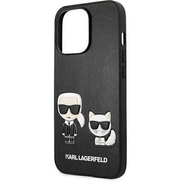 Husa Karl Lagerfeld Husa Ikonik Karl &amp; Choupette iPhone 13 Pro Max Negru