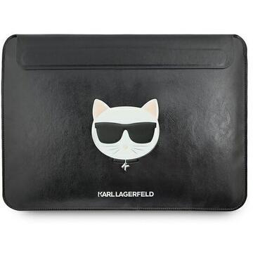 Husa Husa de Protectie Karl Lagerfeld Choupette Head Embossed Computer Sleeve 13/14&quot;, Negru