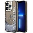 Husa Husa telefon Karl Lagerfeld pentru iPhone 14 Pro, Translucent Liquid Glitter, Plastic, Negru