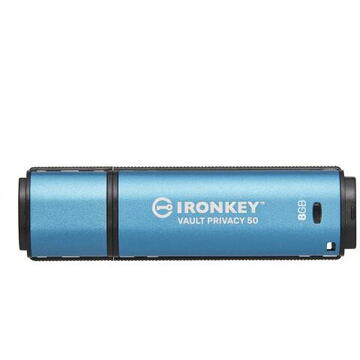 Memorie USB Kingston IronKey Vault Privacy 50, 8GB , USB 3.2, Blue