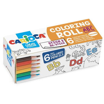 Articole pentru scoala CARIOCA Coloring Roll Mini, 10 x 85 cm/rola, hartie autoadeziva - ABC