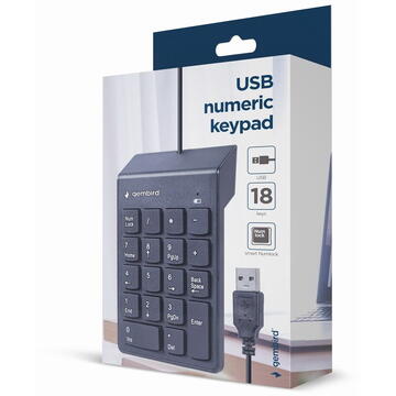 Tastatura Gembird KPD-U-03 USB numeric keypad, Black