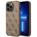 Husa Guess GUHCP14LG4GFBR iPhone 14 Pro 6.1 &quot;brown / brown hard case 4G Metal Gold Logo