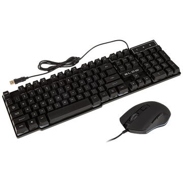 Tastatura BLOW keyboard + mouse with LED TTAMER Negru USB cu fir