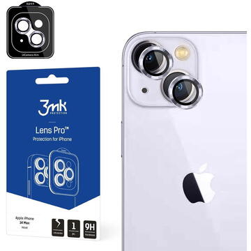 Folie protectie camera 3mk Protection 3mk Lens Protection Pro Violet folie protectie pentru Apple iPhone 14 Plus, Rezistenta la zgarieturi