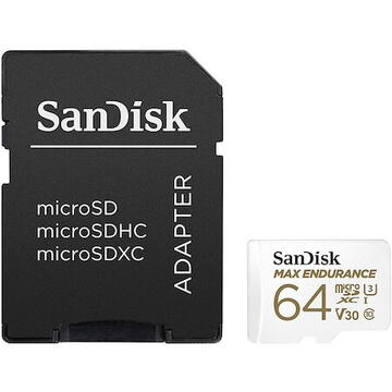 Card memorie SanDisk Max Endurance microSDXC 64GB Class 10 U3 + Adapter