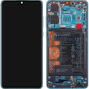 Piese si componente Display - Touchscreen Huawei P30, Cu Rama, Acumulator si piese, Albastru (Aurora Blue), Service Pack 02354HRH