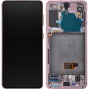 Piese si componente Display - Touchscreen Samsung Galaxy S21 5G, Cu Rama, si piese, Roz, Service Pack GH82-24544D